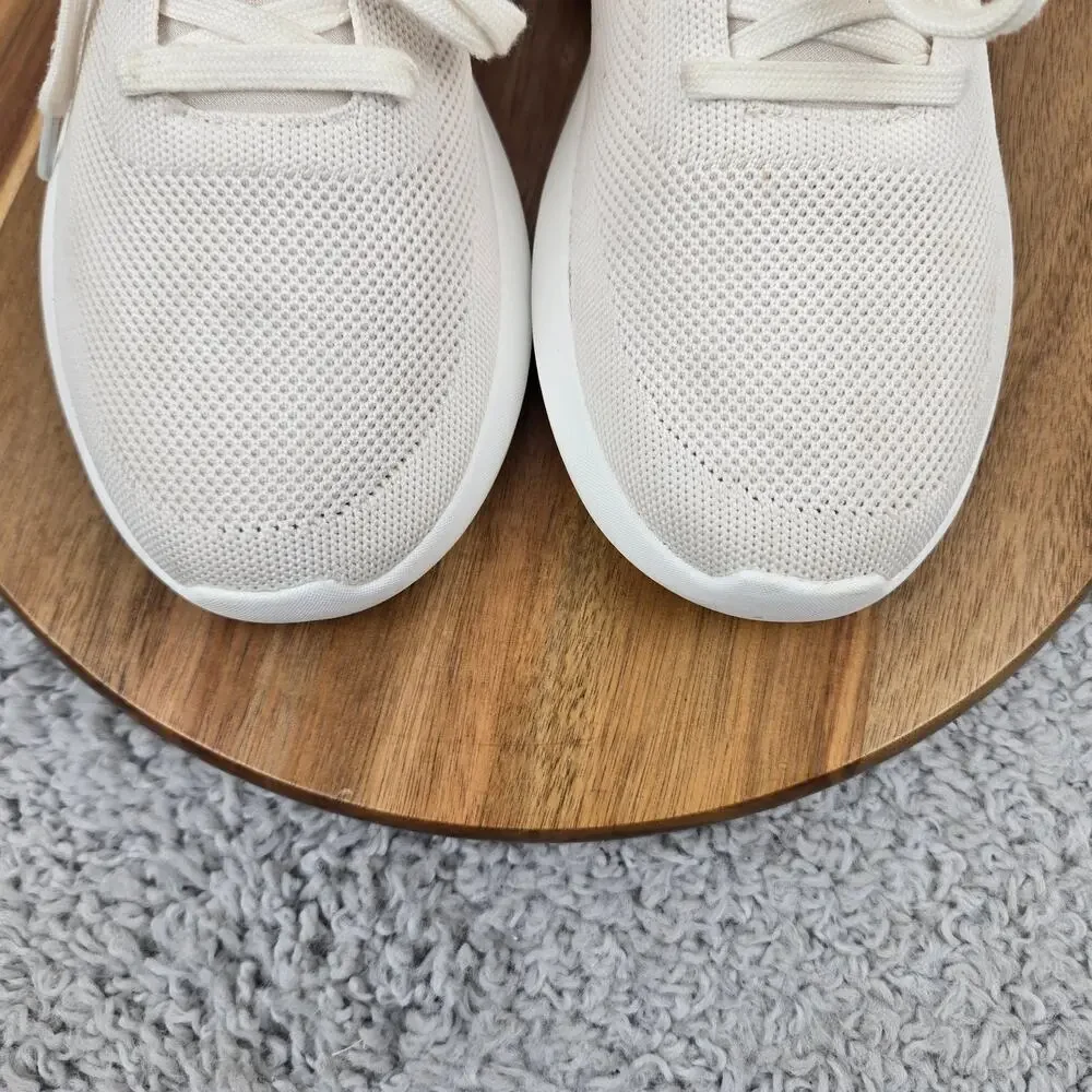 Kizik Womens 9 Athens White Creme Knit Slip On Hands-Free Casual Daily Sneaker